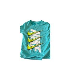 Nike Kids Teal and Lime Graphic Tee